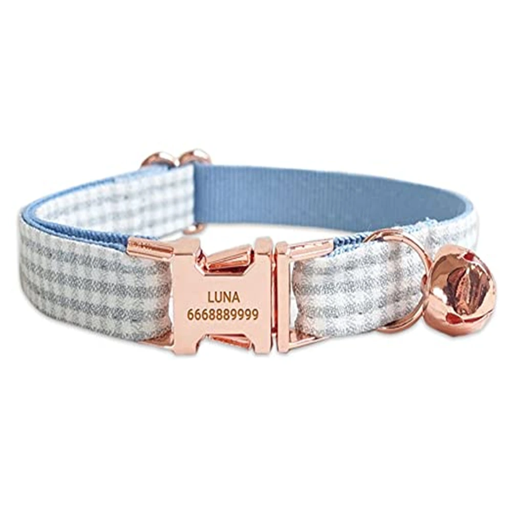 PETDURO Personalized Cat Collar Bow Tie Silver Buckle Pink Velvet