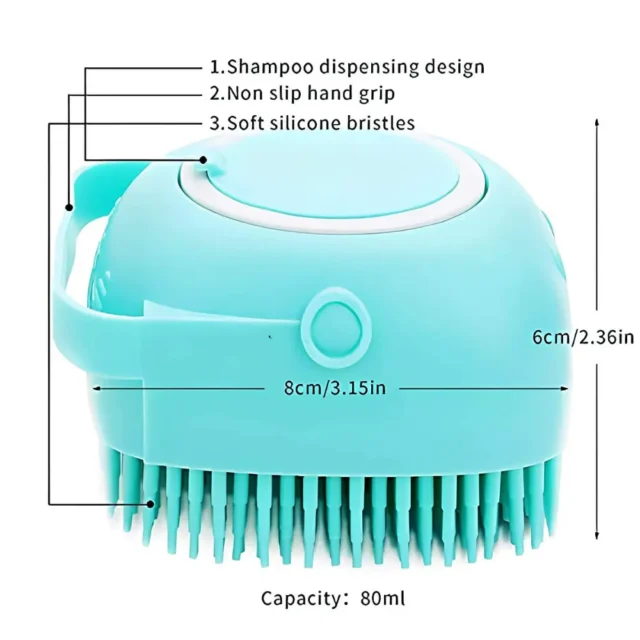 Silicone Grooming Brush shampoo dispenser For Pet