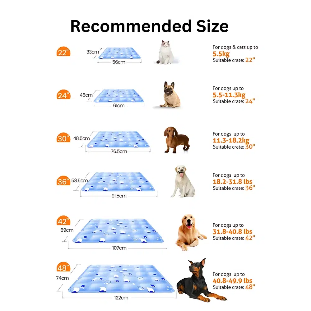 recommended size for Cooling Bed For Pets