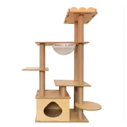 Cat Tree Multilevel Wooden Cats Climbing Tower (3)