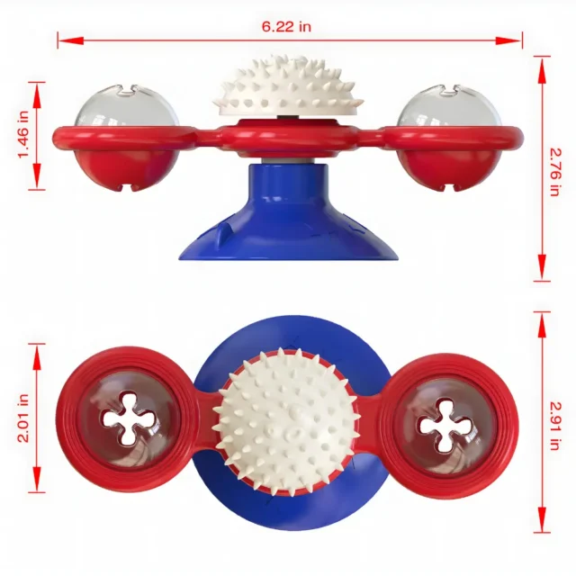 Interactive Windmill Cat Toy with Suction Cup