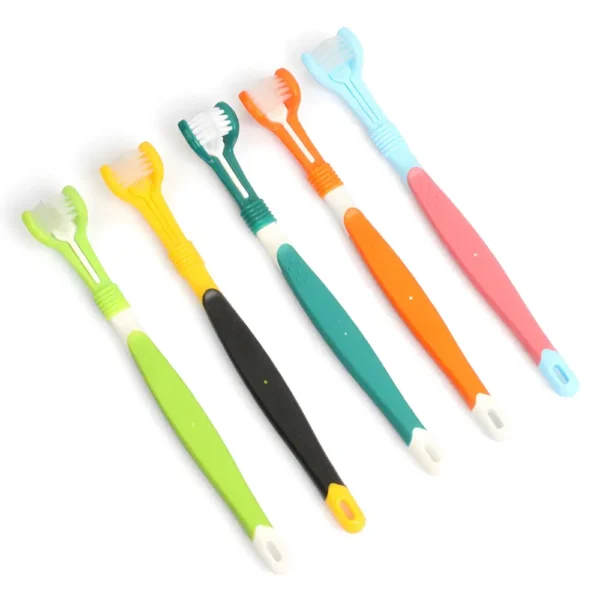 Pets Three-Head Multi-angle Toothbrush