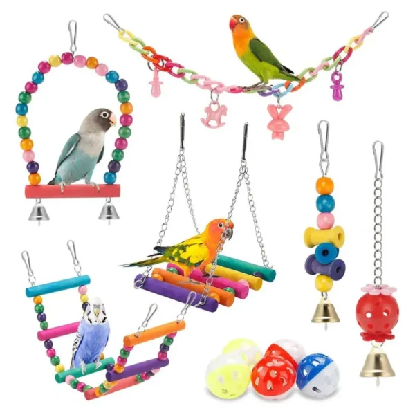 Bird Swing Toys-Parrot Hammock Bell