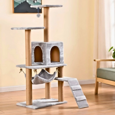 Soft-Plush-Cat-Climbing-Frame-Scratching-Tower-11.webp
